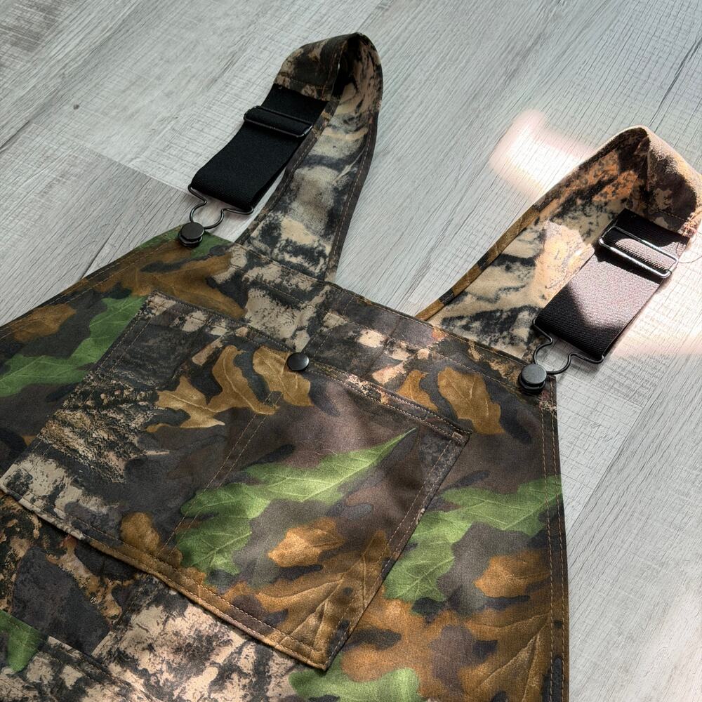 Vtg Jerzees Outdoors Camo Overalls Bibs Big Woods Hunting Size 42
